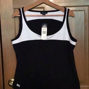 Chaps Navy and White Tank Top, new with tags